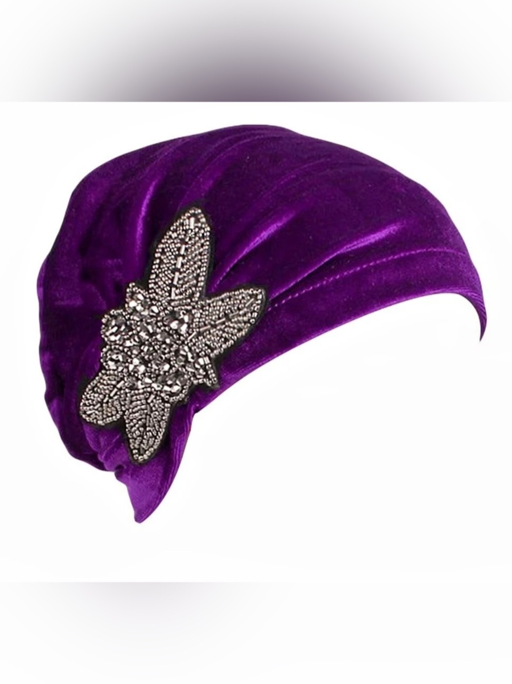 Purple Embellished Hat gypsy costume or renaissance costume hat fortune teller